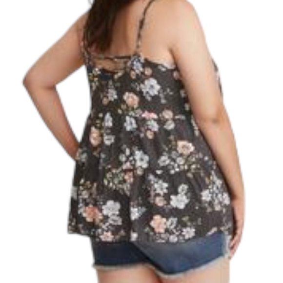 TORRID Floral Print Crossback Tiered Cami - Picture 9 of 10